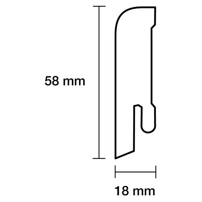 Sockelleiste (240 x 1,8 x 5,8 cm, MDF) | BAUHAUS