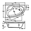 Ottofond Eckbadewanne Mauritius B (Linksseitig, 175 x 110 cm, Sanitäracryl, Weiß)