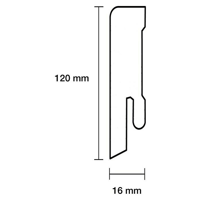 Sockelleiste (240 x 1,6 x 12 cm, MDF) | BAUHAUS