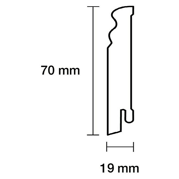 Sockelleiste (240 x 1,9 x 7 cm, MDF, Profiliert) | BAUHAUS