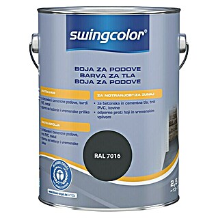 swingcolor Boja za pod (Antracit siva, 2,5 l, Svilenkasti sjaj)