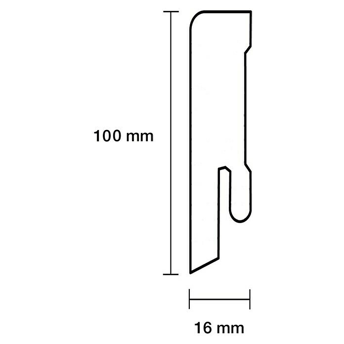 Sockelleiste (240 x 1,6 x 10 cm, MDF) | BAUHAUS