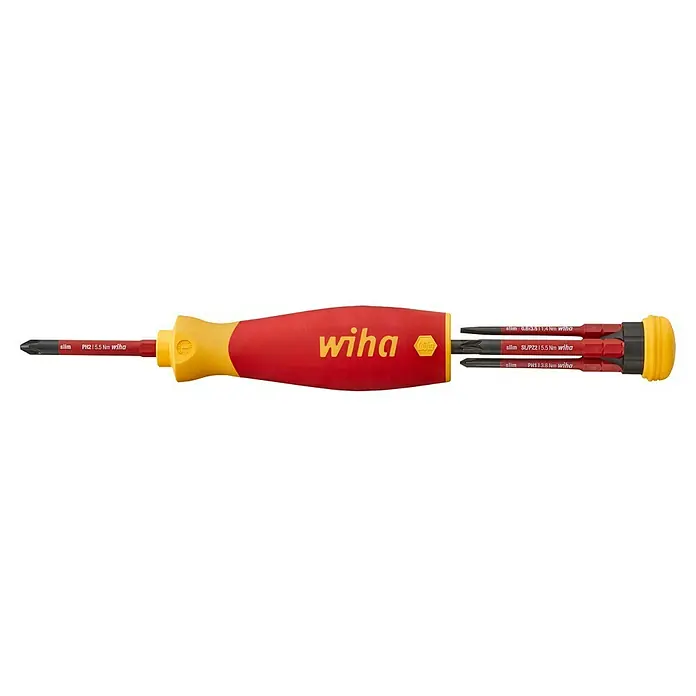 Wiha Schraubendreher-Set PocketMax® VDE - 5 -tlg. - Wiha Schraubendreher mit verschiedenen austauschbaren Bits. Ein vielseitiges Werkzeug für diverse Schraubanwendungen.