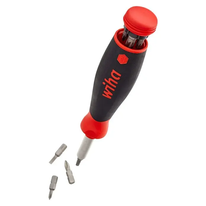 Wiha Schraubendreher-Set PocketMax® - 9 -tlg., Bitdepot - Wiha Schraubendreher mit auswechselbaren Bits. Kompakter Schraubendreher mit verschiedenen Bit-Aufsätzen für vielfältige Anwendungen.