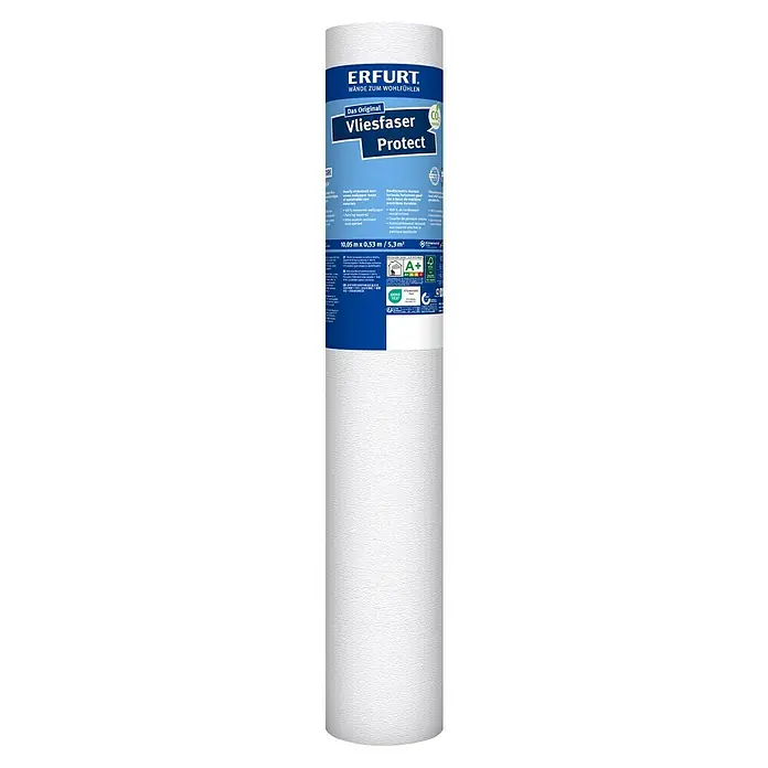 Erfurt Vliestapete Vliesfaser Protect - 213, Uni, 10,05 x 0,53 m - Produktaufnahme einer Rolle Erfurt Vliesfaser Protect Tapete. Ideal für stilvolle Wandgestaltung, schützt und ist leicht zu verarbeiten.