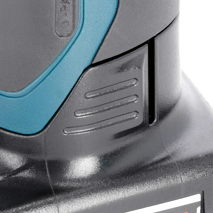 Bosch Professional Akku-Schlagbohrschrauber GSB 12V-15 - 12 V, 2 Akkus, 2 Ah - 4 Ah, 30 Nm, 2 Akkus + Ladegerät + 25-tlg. Bit-Set/14-tlg. Bohrer-Set + Tasche - Detailansicht eines Akku-Geräts. Die Form, die Farbe und die Textur des Geräts sind gut erkennbar, Fokus liegt auf der Bauweise.