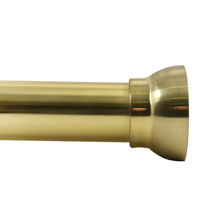 Spirella Barra para cortina de ducha Kreta - Largo: 125-220 cm, Aluminio, Oro - Barra de cortina de ducha dorada con acabado brillante para baños elegantes. Fácil de instalar y diseño duradero para el uso diario.