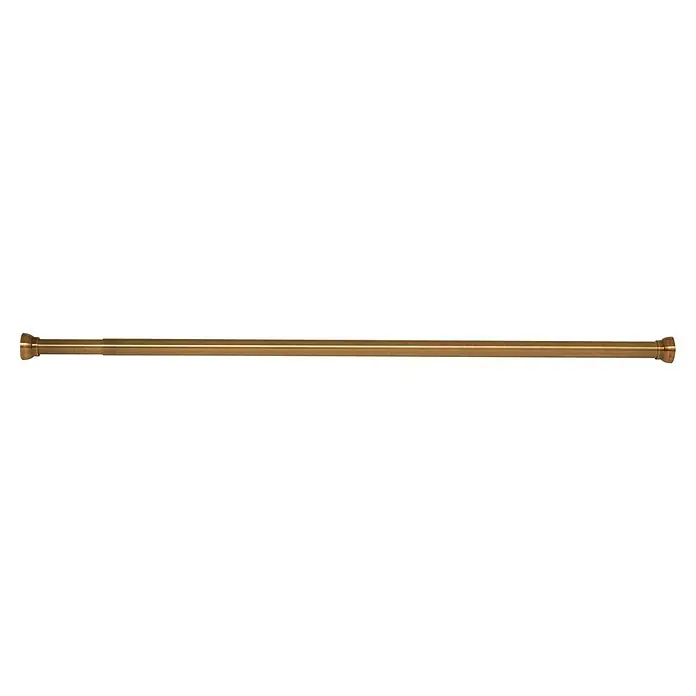 Spirella Barra para cortina de ducha Kreta - Largo: 125-220 cm, Aluminio, Oro - Barra de telescopio dorada con extremos ornamentados, que combina elegancia y funcionalidad.