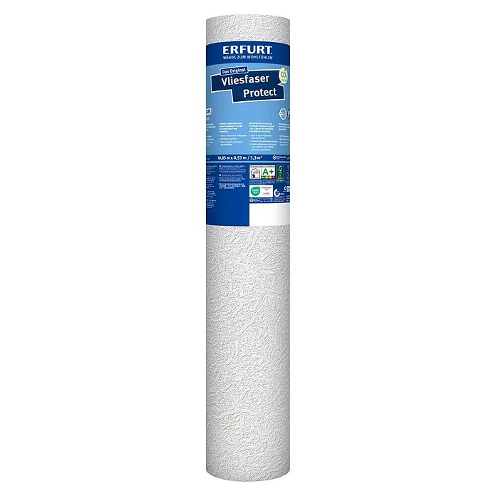Erfurt Vliestapete Vliesfaser Protect - 209, Uni, 10,05 x 0,53 m - Eine Rolle Erfurt Vliesfaser Protect Tapete, ideal für ein gemütliches Zuhause. Sie ist atmungsaktiv, strapazierfähig und leicht zu verarbeiten.