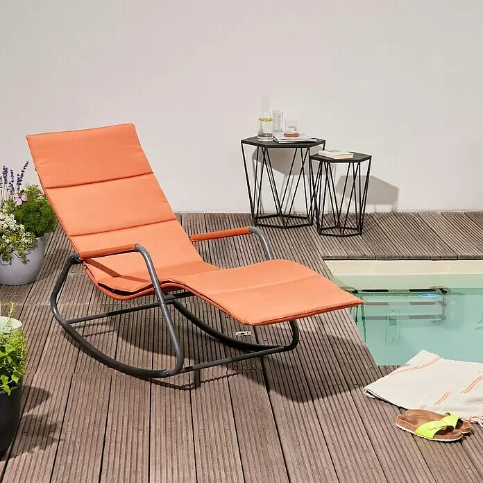 Siena Garden Garten-Schaukelliege AlianoRot, L x B x H: 143 x 57 x 84 cm, Stahl, Pulverbeschichtet