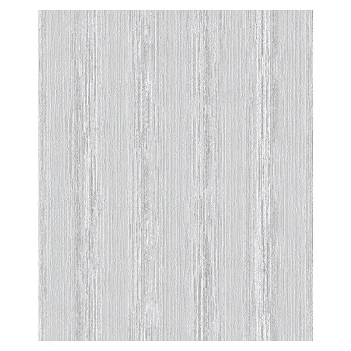 Erfurt Vliestapete Strukturvlies Basic - 402, Uni, 10,05 x 0,53 m - Nahaufnahme einer weißen Vinyltapete mit feiner, vertikaler Textur, ideal für stilvolle Wandgestaltungen.