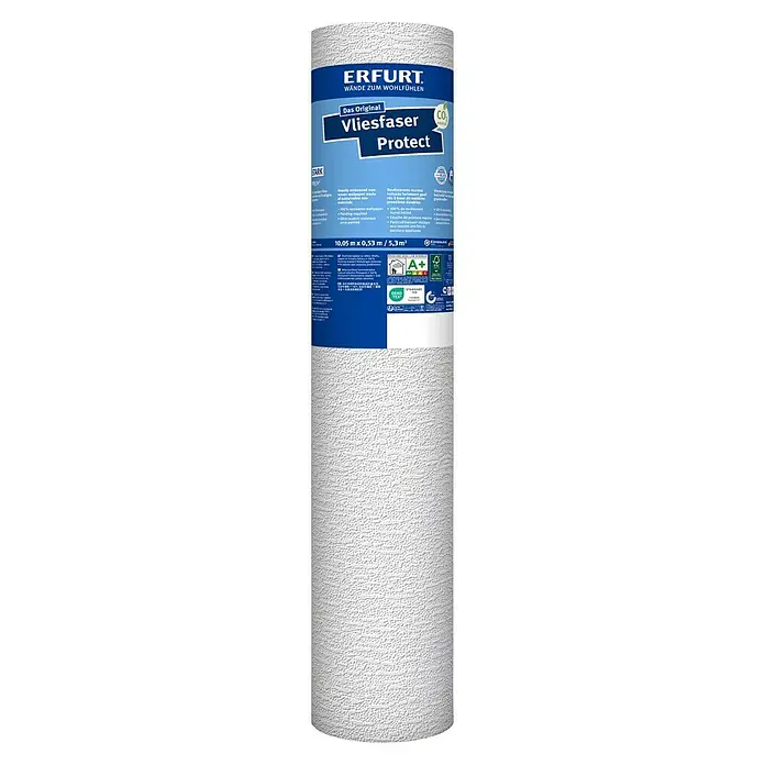 Erfurt Vliestapete Vliesfaser Protect - 202, Uni, 10,05 x 0,53 m - Rolle Erfurt Vliesfaser Protect Tapete, ideal für ein stilvolles und komfortables Zuhause. Strapazierfähig, leicht zu verarbeiten und überstreichbar.
