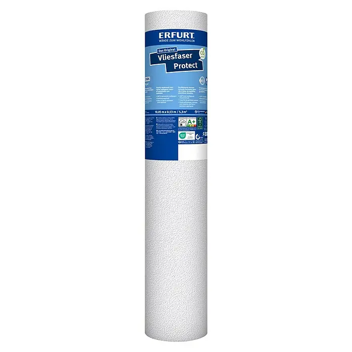 Erfurt Vliestapete Vliesfaser Protect - 203, Uni, 10,05 x 0,53 m - Eine Rolle Erfurt Vliesfaser Protect Tapete, ideal für ein stilvolles und nachhaltiges Zuhause.