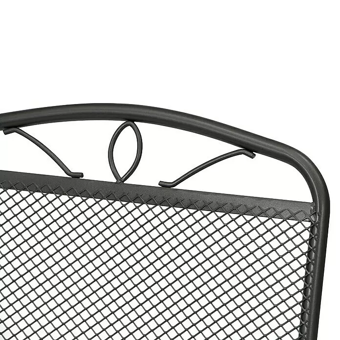 Siena Garden Elda Klappstuhl - Klappbar, Anthrazit, B x T x H: 65 x 60 x 103 cm - Rückenlehne aus dunkelgrauem Metall mit geschwungener Oberkante, Zierschnörkeln und Gittermuster.