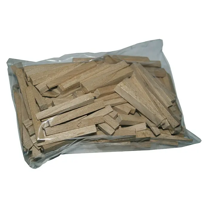 Heka Cuña para azulejos - Madera, 200 ud. - Una bolsa llena de palitos de madera. Estos palitos de madera no están tratados y son ideales para proyectos de artesanía.
