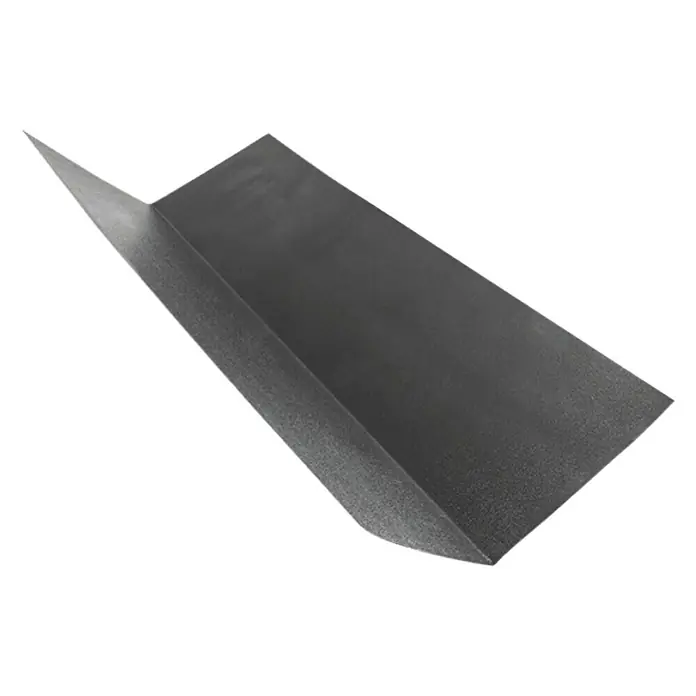 Odem Perfil final vierteaguas Valencia - 310 x 187,5 cm, PVC, Negro - Primer plano de un protector de esquina metálico, diseñado para ofrecer una protección robusta para bordes e ideal para esquinas y aristas.