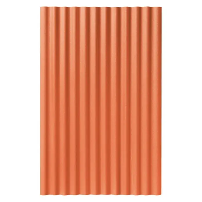 Odem Placa de cubierta Ibiza - 300 x 104 x 1,8 cm, PVC, Terracota - Panel de terracota corrugado texturizado con un distintivo patrón de ondas para uso en la construcción.