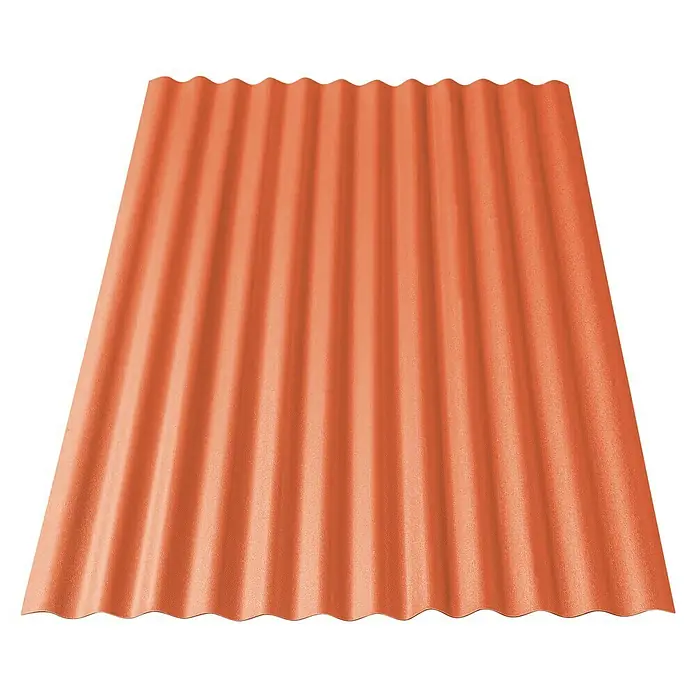 Odem Placa de cubierta Ibiza - 300 x 104 x 1,8 cm, PVC, Terracota - Lámina de techo ondulada naranja, ideal para una cubierta de techo duradera y resistente a la intemperie.