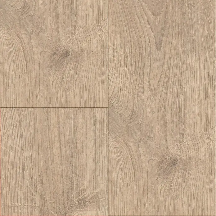 LOGOCLIC Laminatmuster Vinto Eiche Venetia - 296 x 195 x 1 mm, Landhausdiele - Attraktives Bild von hellem Laminatboden mit realistischer Holzstruktur, ideal für modernes Wohndesign.