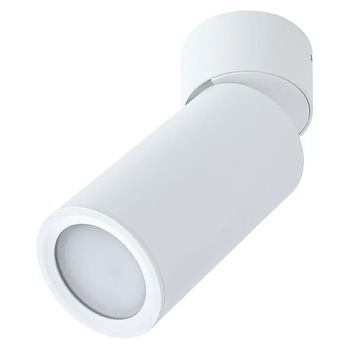 Paulmann LED-Deckenleuchte Turnal Coin - 6 W, Weiß matt, 1 Stk. - Nahaufnahme einer schwenkbaren, weißen Deckenleuchte mit zylindrischem Design und integriertem LED-Modul für moderne Innenräume.