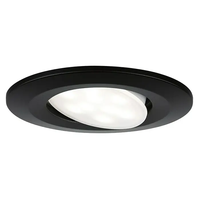 Paulmann LED-Einbauleuchten-Set rund Calla - 5,5 W, 3 Stk., Farbtemperatur einstellbar: Stufen, Schwarz - Schwenkbarer, schwarzer LED-Deckeneinbaustrahler für den Innenbereich, ideal für Akzentbeleuchtung und modernes Design.