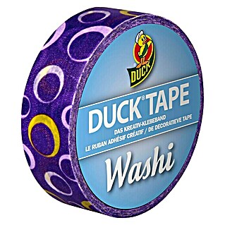 Duck Tape Kreativklebeband Washi (Purple Circle Violet, 10 m x 15 mm)