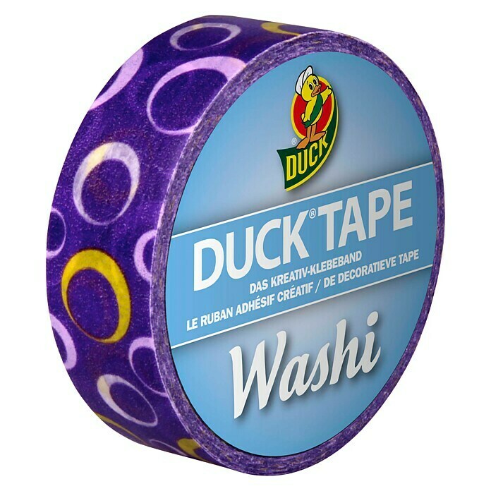 Duck Tape Kreativklebeband WashiPurple Circle Violet, 10 m x 15 mm Front View