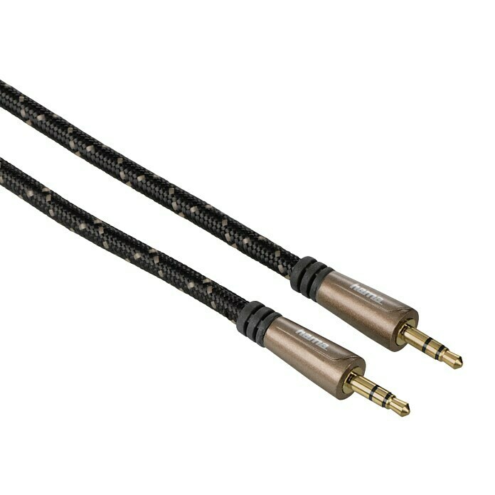 Hama Audio-Kabel1,5 m, Bronze Coffee, 2 x Klinkenstecker 3,5 mm, Vergoldete Kontakte Front View