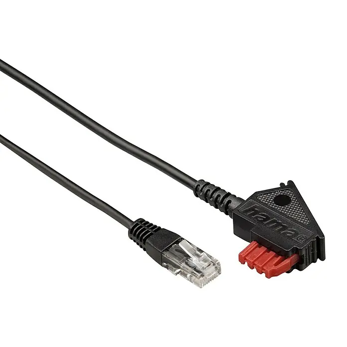 Hama DSL-Anschlusskabel - 10 m, TAE-F-Stecker, Modular-Stecker-8p2c, Vergoldete Kontakte - Das Hama-Netzwerkkabel mit RJ45-Stecker ist ideal für schnelle und sichere Netzwerkverbindungen im Büro oder zu Hause.