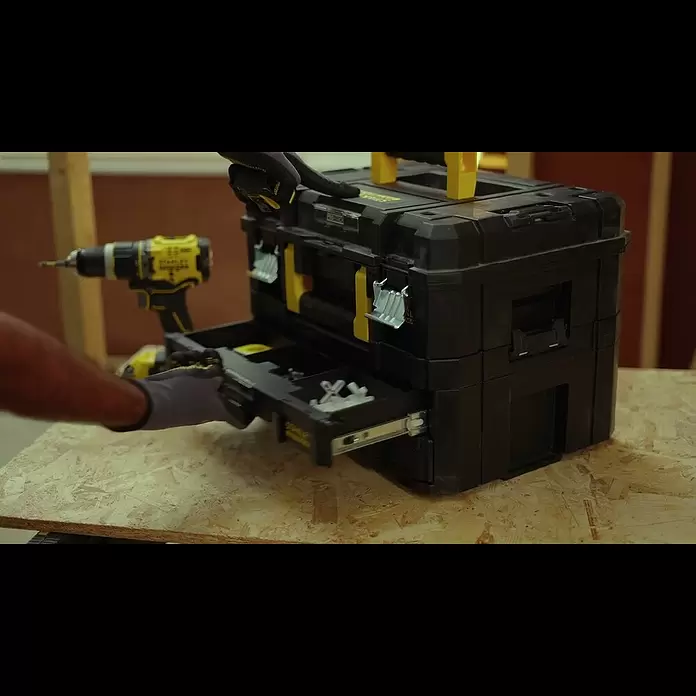 Stanley TSTAK Caja para herramientas grande con 2 cajones - 33,17 x 44 x 32,16 cm - STANLEY FMST1-71981