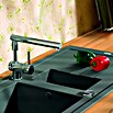 Carea Fregadero encastrable (98 x 50 cm, 1½ cubeta, CAREAlith®, Gris hormigón)