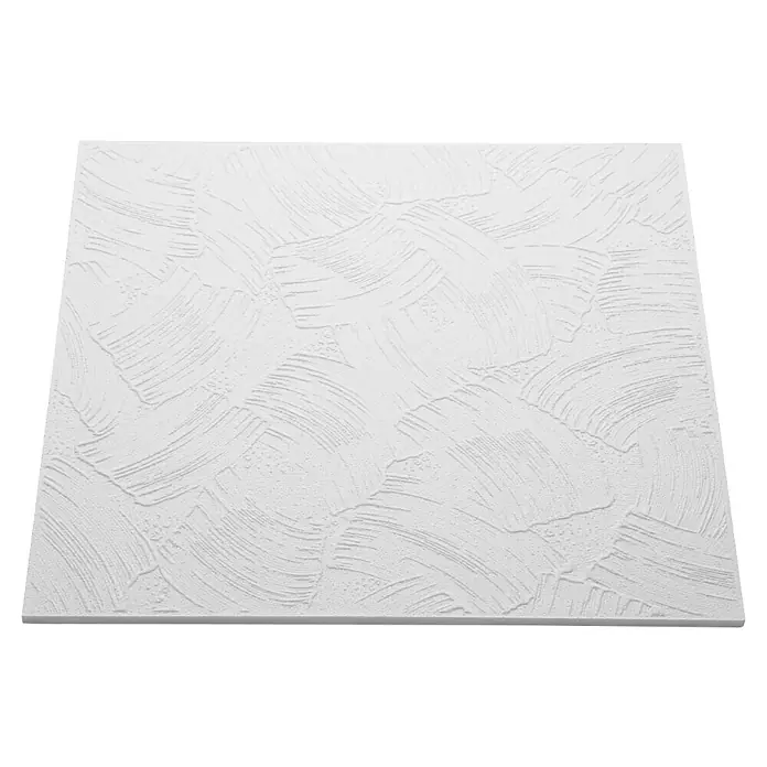 Nmc Decoflair Deckenplatte T125 - 50 x 50 cm, Weiß, Polystyrol - Strukturierte weiße Akustikplatte mit Bogendesign. Ideal für Schallabsorption und Raumakustikverbesserung, stilvoll und funktional.