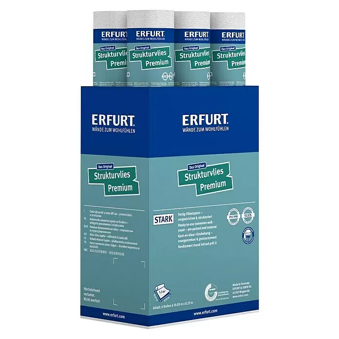 Erfurt Vliestapete Strukturvlies Premium504, Uni, 10,05 x 0,53 m