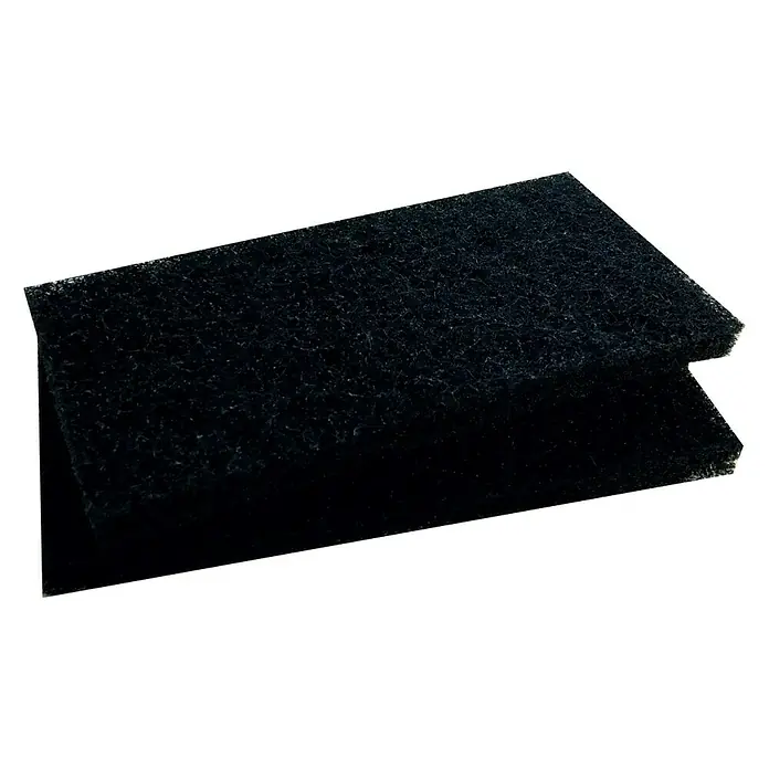 Reinigungspad - Schwarz, 2 Stk. - Nahaufnahme eines schwarzen Aquariumfilters, der für sauberes Wasser und eine gesunde Umgebung sorgt.