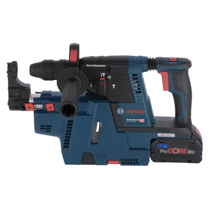 Bosch Professional AMPShare 18V Akku-Kombihammer GBH 18V-26 F - 18 V, 2 Akkus, 5,5 Ah, 2,6 J, Inkl. Staubabsaugung