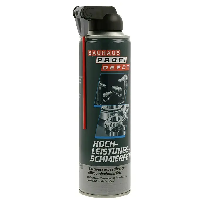 Profi Depot Hochleistungsschmierfett - 500 ml - Abbildung einer Dose Bauhaus Profi Depot Hochleistungsschmierfett, ideal für Industrie, Handwerk und Haushalt.