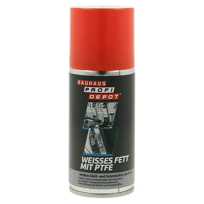 Profi Depot Weißes Fett - 150 ml - Abbildung einer Dose BAUHAUS Profi Depot weißes Fett mit PTFE, ein Schmiermittel für hohe Temperaturen und gute Haftung.