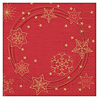 Duni Serviette (20 Stk., 33 x 33 cm, Star Shine, Rot)