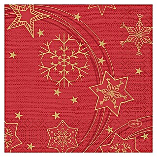 Duni Serviette (20 Stk., 24 x 24 cm, Star Shine, Rot)