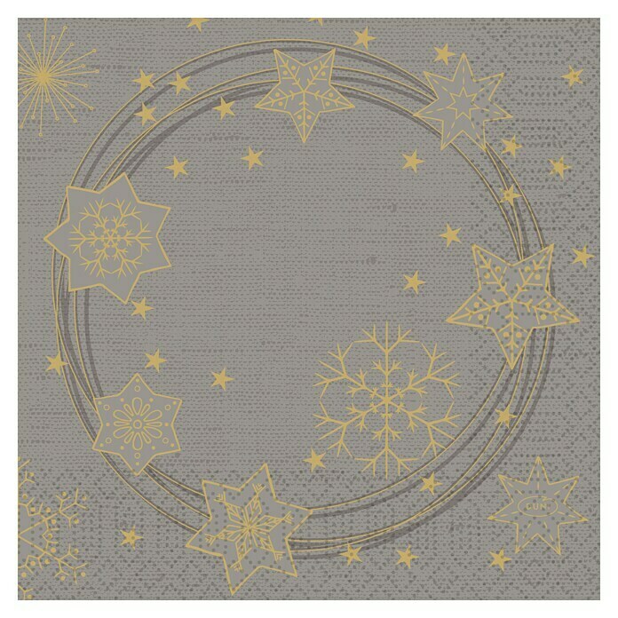 Duni Serviette (20 Stk., 33 x 33 cm, Star Shine, Grau) | BAUHAUS