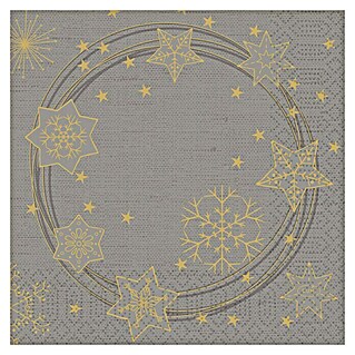 Duni Serviette (20 Stk., 33 x 33 cm, Star Shine, Grau)