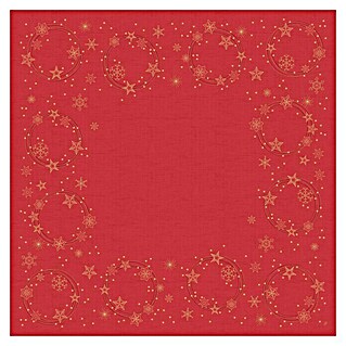 Duni Tischdecke Mitteldecke (84 x 84 cm, Star Shine, Rot)