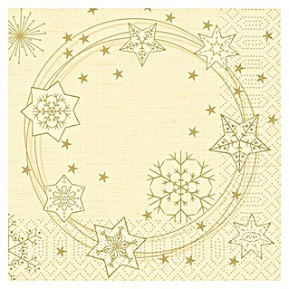 Duni Serviette (20 Stk., 24 x 24 cm, Star Shine, Creme)