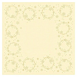 Duni Tischdecke Mitteldecke (84 x 84 cm, Star Shine, Creme)