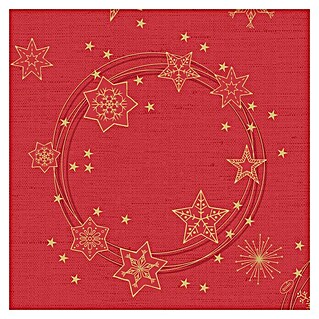 Duni Serviette (12 Stk., 40 x 40 cm, Star Shine, Rot)