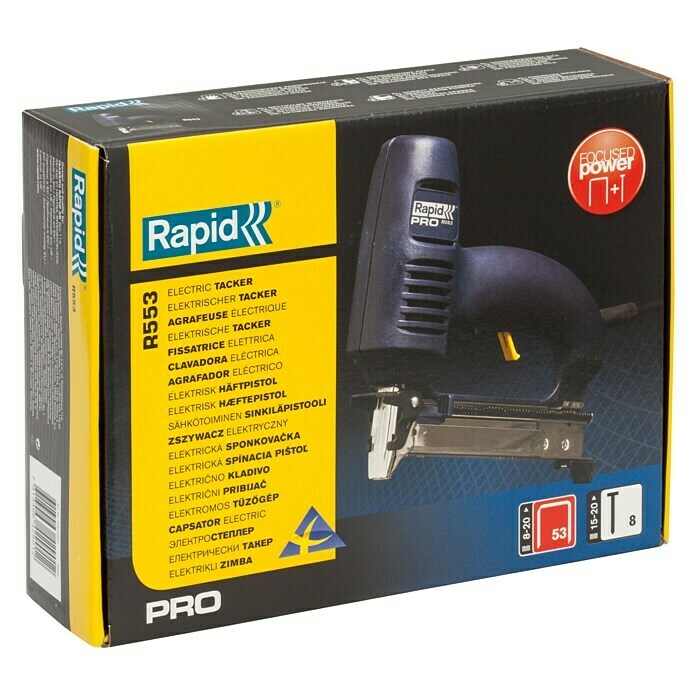 Rapid Grapadora eléctrica combinada R553 PRO (Profundidad de grapado: 8 - 20 mm, Eléctrico, Caja de cartón)