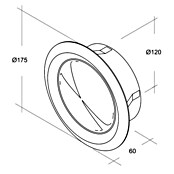 Air-Circle Stropna rozeta za ventilacijsku cijev (Promjer spojnog dijela: 125 mm, S priključcima, Plemeniti čelik)
