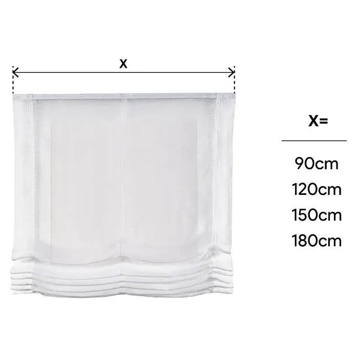 Estor plegable Paqueto Basic - An x Al: 150 x 175 cm, Blanco - Imagen del producto: Un estor romano blanco disponible en diferentes anchos (90cm, 120cm, 150cm, 180cm) para ventanas.