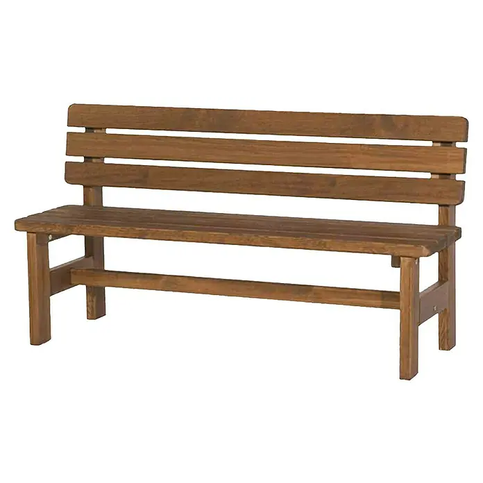 Gartenmöbel-Set Tessin - 3 -tlg., Braun, Holz - Eine rustikale Gartenbank aus Holz mit Rückenlehne, ideal für entspannte Stunden im Freien. Robust und stilvoll.