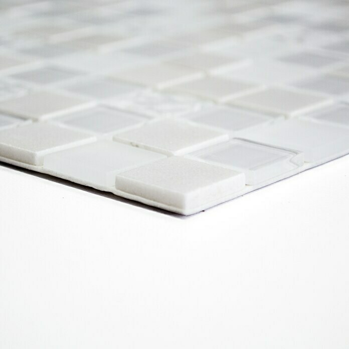 Selbstklebemosaik Quadrat Crystal Mix SAM 4M332 (30 x 30 cm, Weiß, Glänzend)